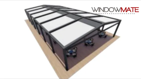 Toldo dobrável para terraço montado no telhado, guarda-sol retrátil para áreas externas