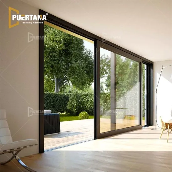 Portas de correr de alumínio contemporâneas de luxo modernas, porta de vidro deslizante, porta multideslizante altamente durável