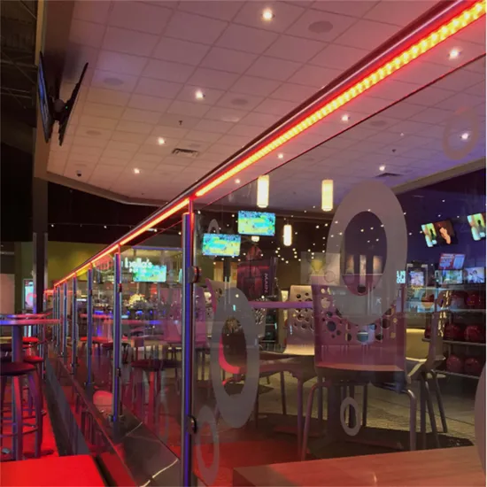 Iluminação de corrimão de LED para escadas externas e balaustradas de vidro sem moldura