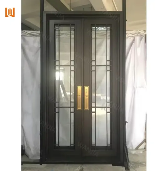 Porta de entrada de ferro forjado, designs mais recentes, portas francesas de ferro externas personalizadas
