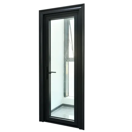 Porta de entrada frontal de vidro, portas externas francesas, porta de batente de alumínio