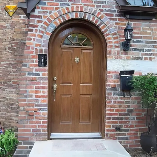 Porta de MDF estilo francês, portas de madeira entalhadas à mão, design de interiores, porta de madeira maciça com topo em arco