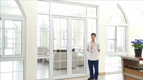 Portas de vidro de batente de PVC arqueadas personalizadas com preço de fábrica